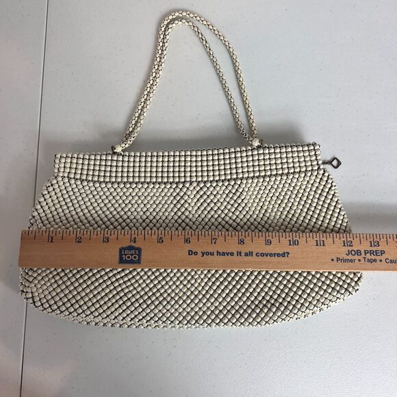 Vintage Antique Whiting & Davis Co. Alumesh Bags Ivory Metal Mesh Handbag Purse - Picture 8 of 12